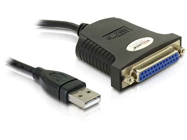 ADAPTER USB-A(M) 1.1->LPT 25PIN(F) NA KABLU 80CM CZARNY DELOCK