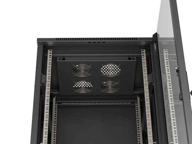 SZAFA INSTALACYJNA RACK STOJĄCA 19" 27U 600X600 CZARNA DRZWI PRZESZKLONE LANBERG (FLAT PACK)