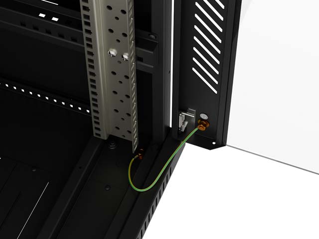 SZAFA INSTALACYJNA RACK STOJĄCA 19" 27U 600X600 CZARNA DRZWI PRZESZKLONE LANBERG (FLAT PACK)