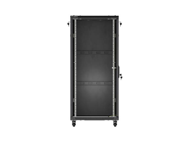 SZAFA INSTALACYJNA RACK STOJĄCA 19" 27U 600X600 CZARNA DRZWI PRZESZKLONE LANBERG (FLAT PACK)