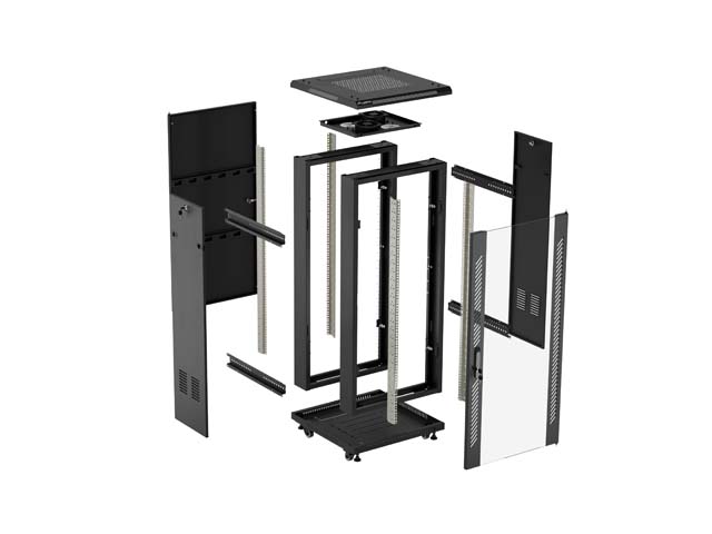 SZAFA INSTALACYJNA RACK STOJĄCA 19" 32U 600X600 CZARNA LANBERG (FLAT PACK)