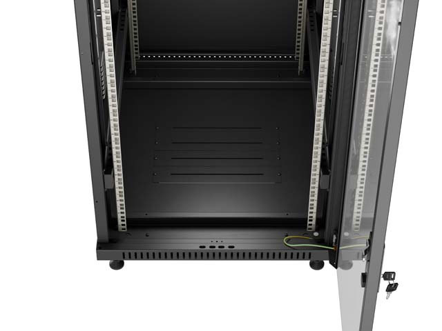 SZAFA INSTALACYJNA RACK STOJĄCA 19" 42U 600X800 CZARNA DRZWI PRZESZKLONE LANBERG (FLAT PACK)