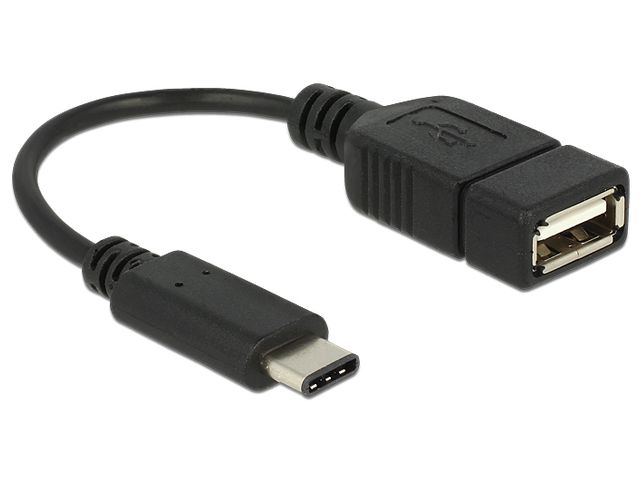 ADAPTER USB-C(M) 2.0->USB-A(F) NA KABLU 15CM CZARNY DELOCK