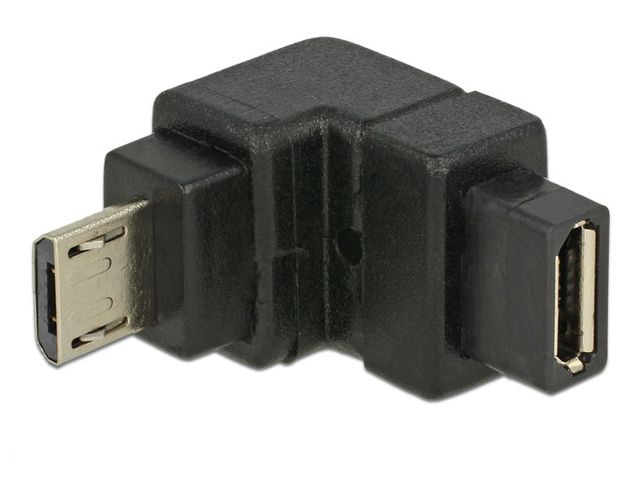 ADAPTER USB MICRO(M) 2.0->USB MICRO(F) KĄTOWY DÓŁ CZARNY DELOCK