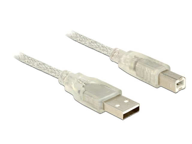 KABEL USB-A(M)->USB-B(M) 2.0 2M PRZEZROCZYSTY FERRYT DELOCK