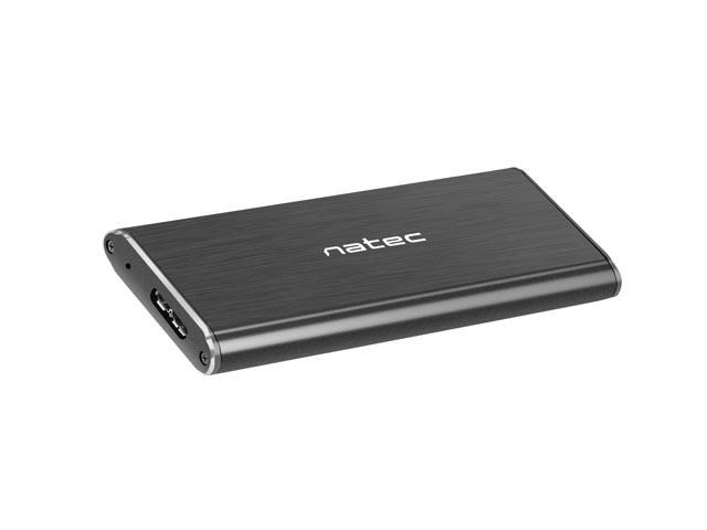 OBUDOWA SSD ZEWNĘTRZNA NATEC RHINO SATA M.2 USB 3.0 ALUMINIUM CZARNA SLIM
