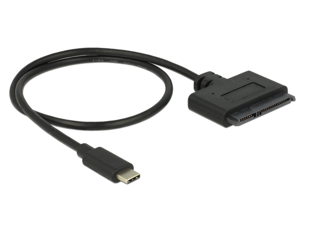 ADAPTER USB-C(M) 3.1 GEN 2->SATA DATA III (6GB/S) 22PIN(F) NA KABLU 50CM CZARNY DELOCK