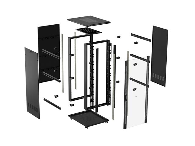 SZAFA INSTALACYJNA RACK STOJĄCA 19" 37U 800X800 CZARNA LANBERG (FLAT PACK)
