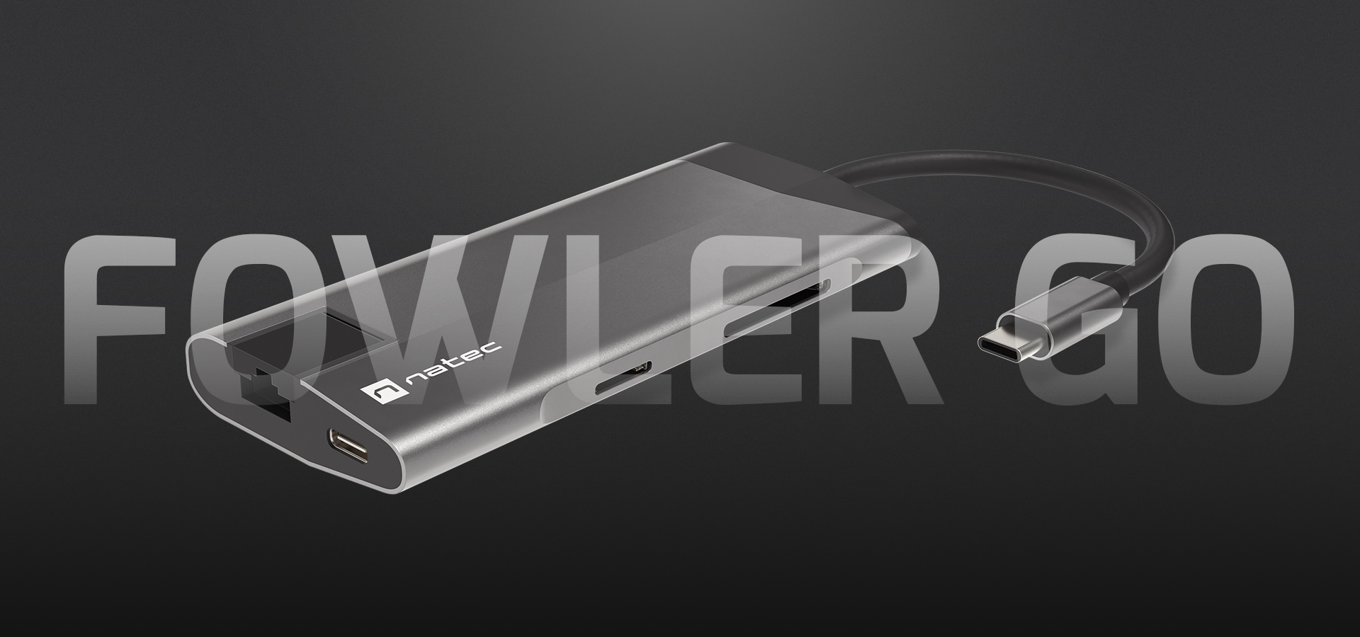 Adapter z wieloma portami i kablem do podłączenia różnych urządzeń.