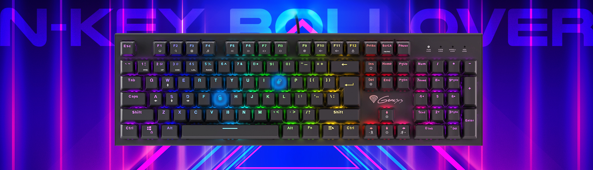 gaming keyboard genesis thor 300 rgb french layout rgb backlight mechanical red switch software 7