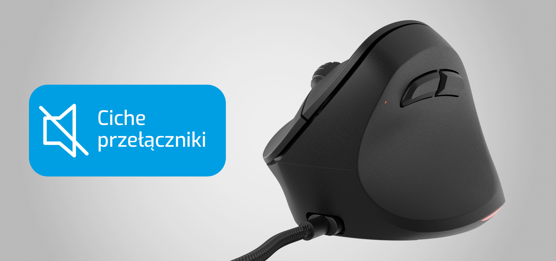 Gryzoń z unikalnym kształtem i kablem do podłączenia.