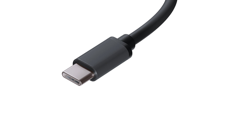 Czarny kabel z prostokątnym złączem na jednym końcu.