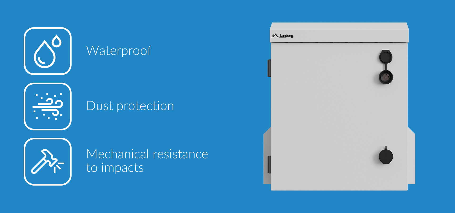A white electronic enclosure featuring two knobs and a smooth exterior surface.