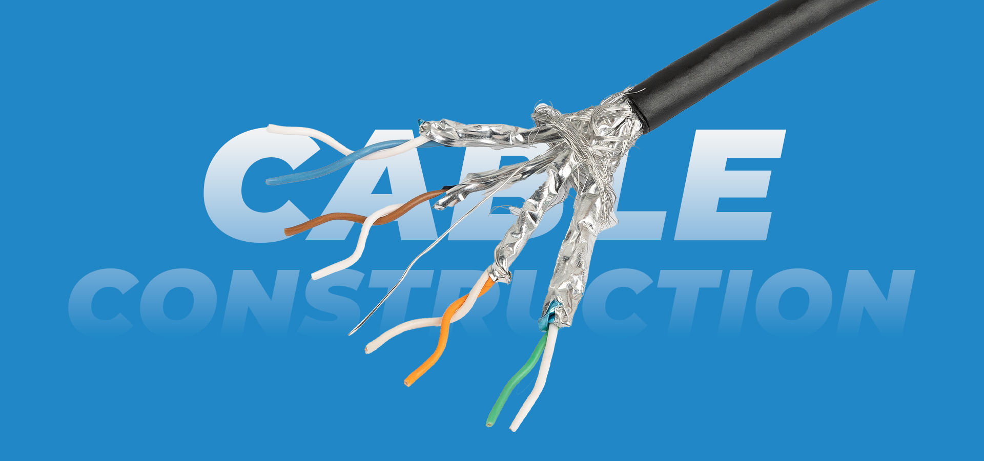 Cable with multiple colored wires and a protective outer layer.