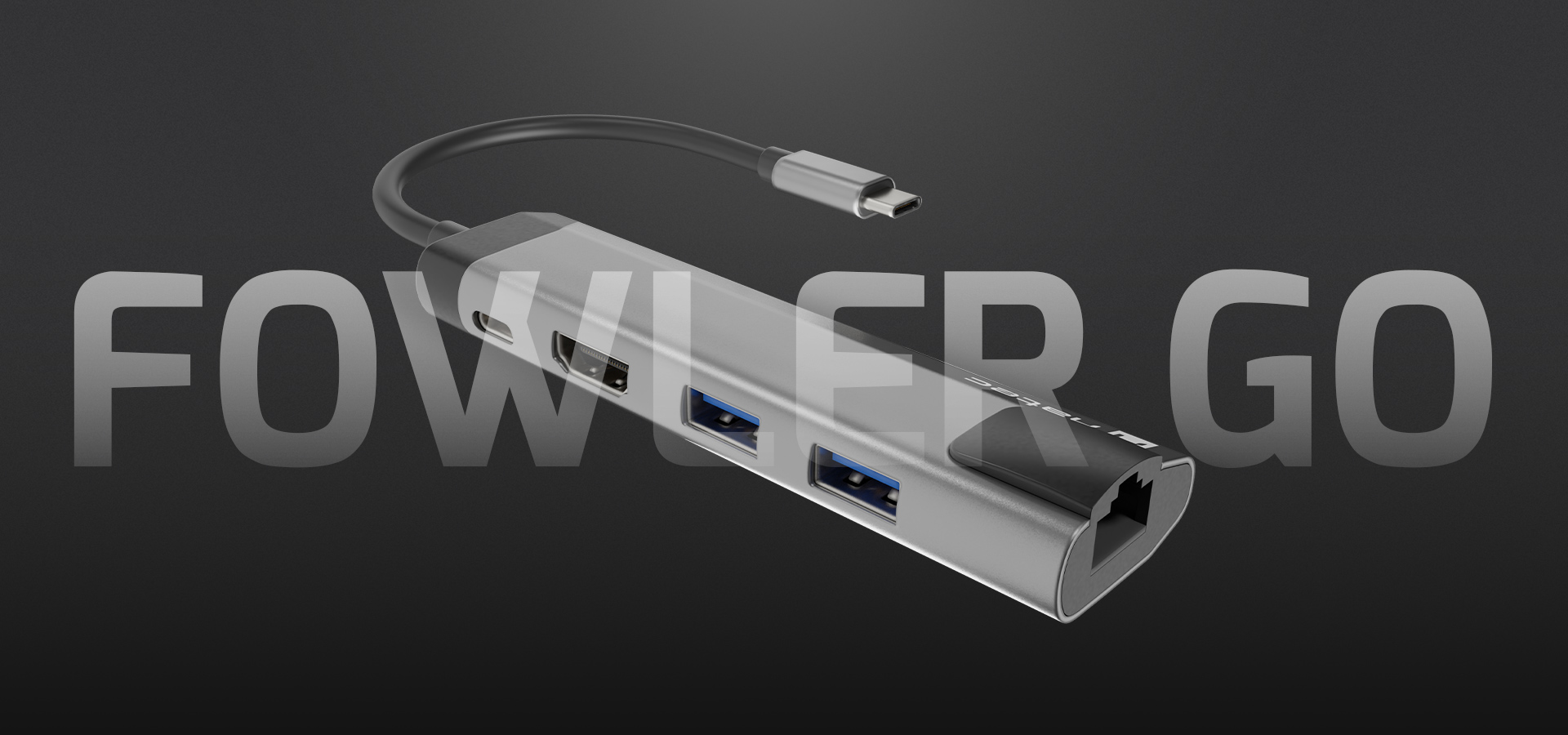 Hub z wieloma portami, w tym dwoma standardowymi złączami, wyjściem wideo i połączeniem sieciowym