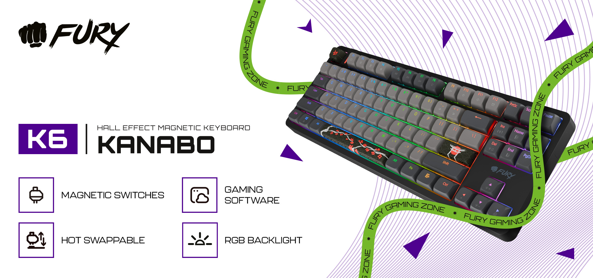 Keyboard with magnetic switches and customizable lighting features.