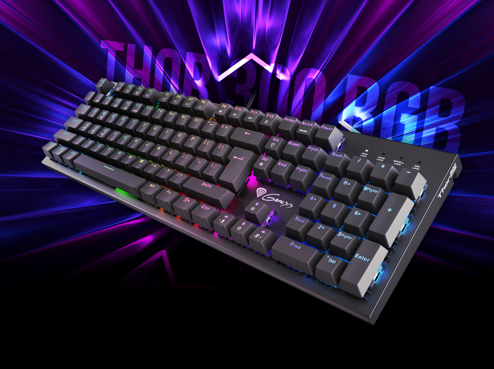 gaming keyboard genesis thor 300 rgb french layout rgb backlight mechanical red switch software 4