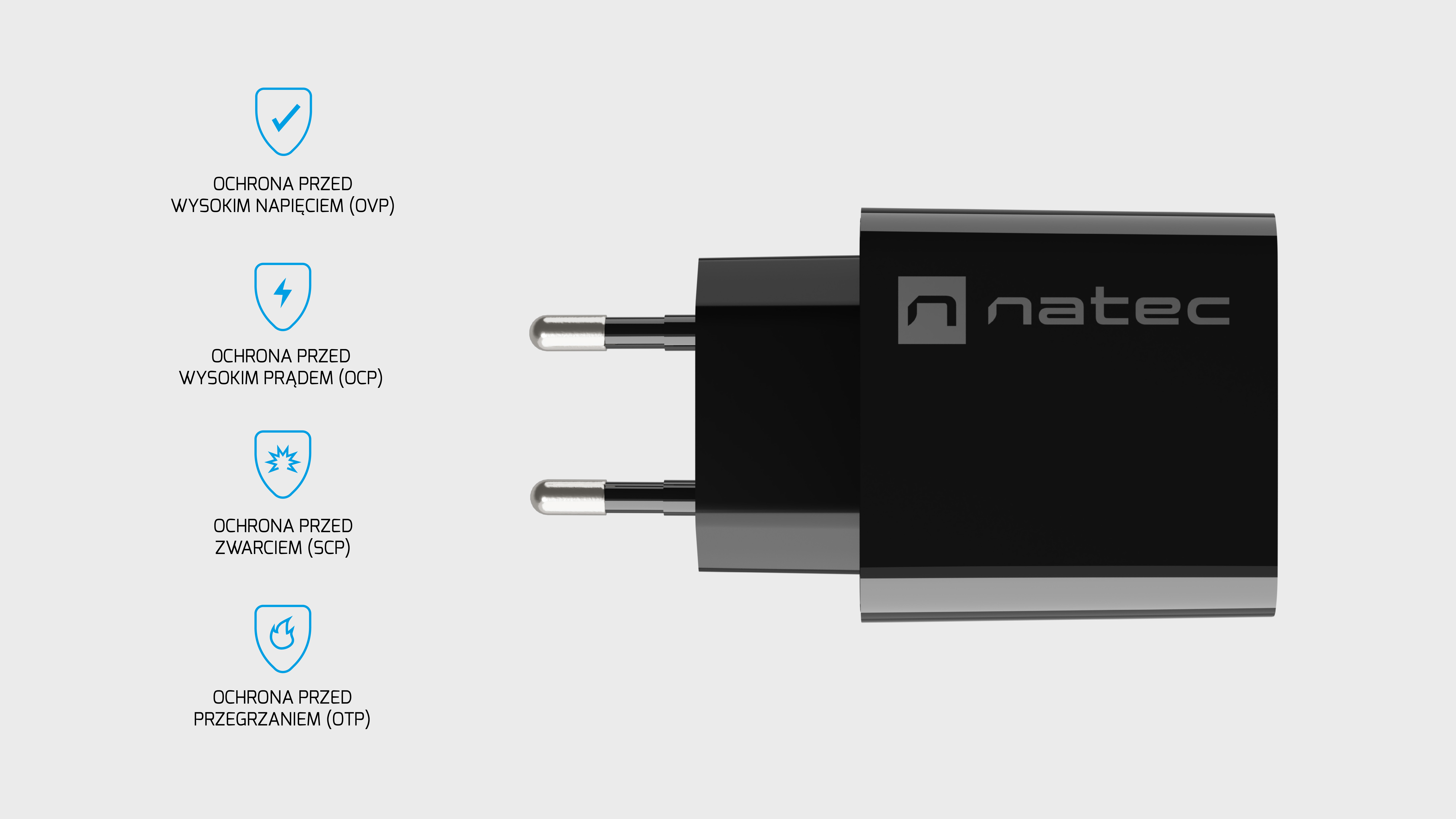 Czarna ładowarka z trzema portami USB i kompaktową konstrukcją zapewniającą szybkie dostarczanie energii