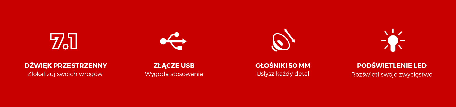 Grafika przedstawiająca funkcje, w tym dźwięk, łączność, rozmiar głośnika i światło.