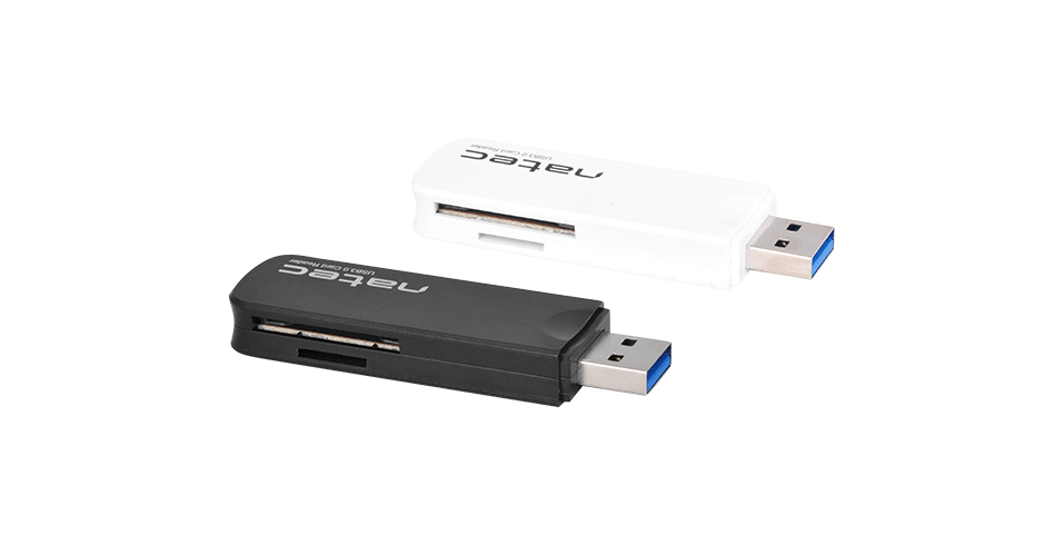Card reader for SD and micro SD with two color options: black and white