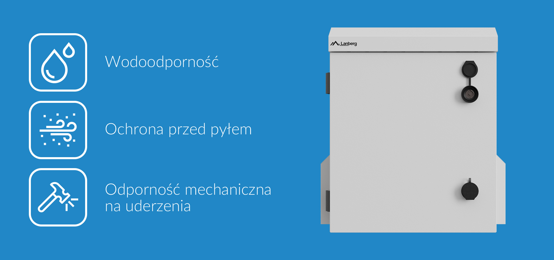 Biała skrzynka o teksturowanej powierzchni z wieloma cechami ochronnymi dla trwałości.