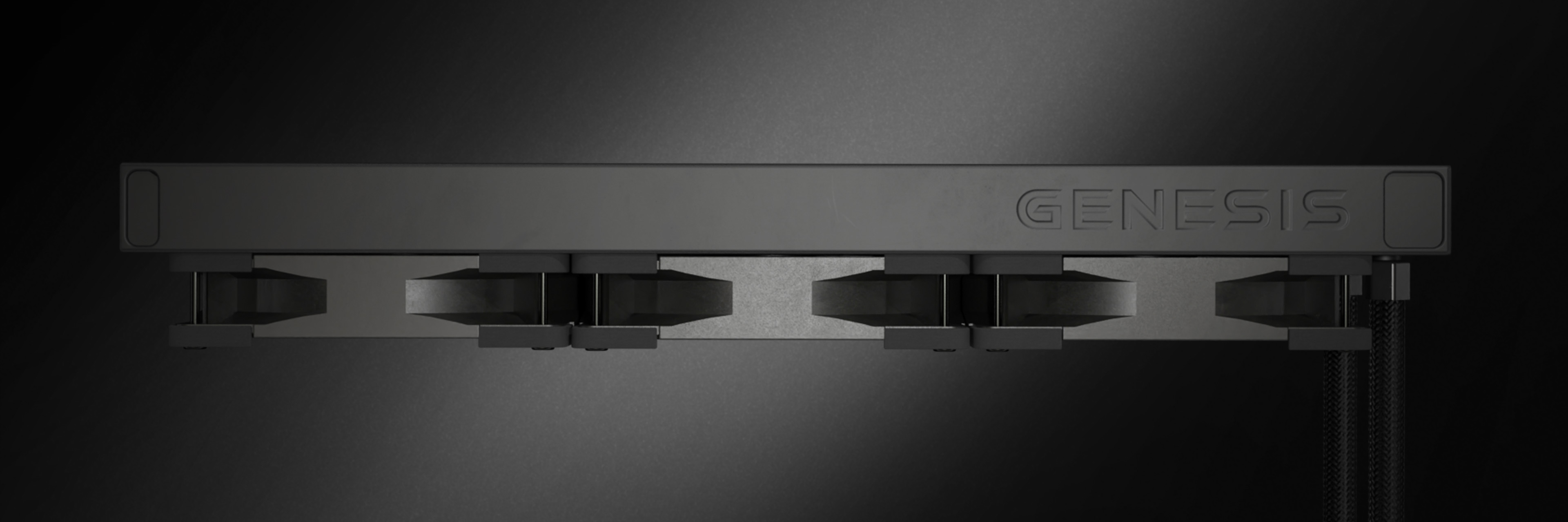 Schwarze Genesis Hydria 360 ARGB Flüssigkeitskühlung mit schlankem Design und drei Lüftern