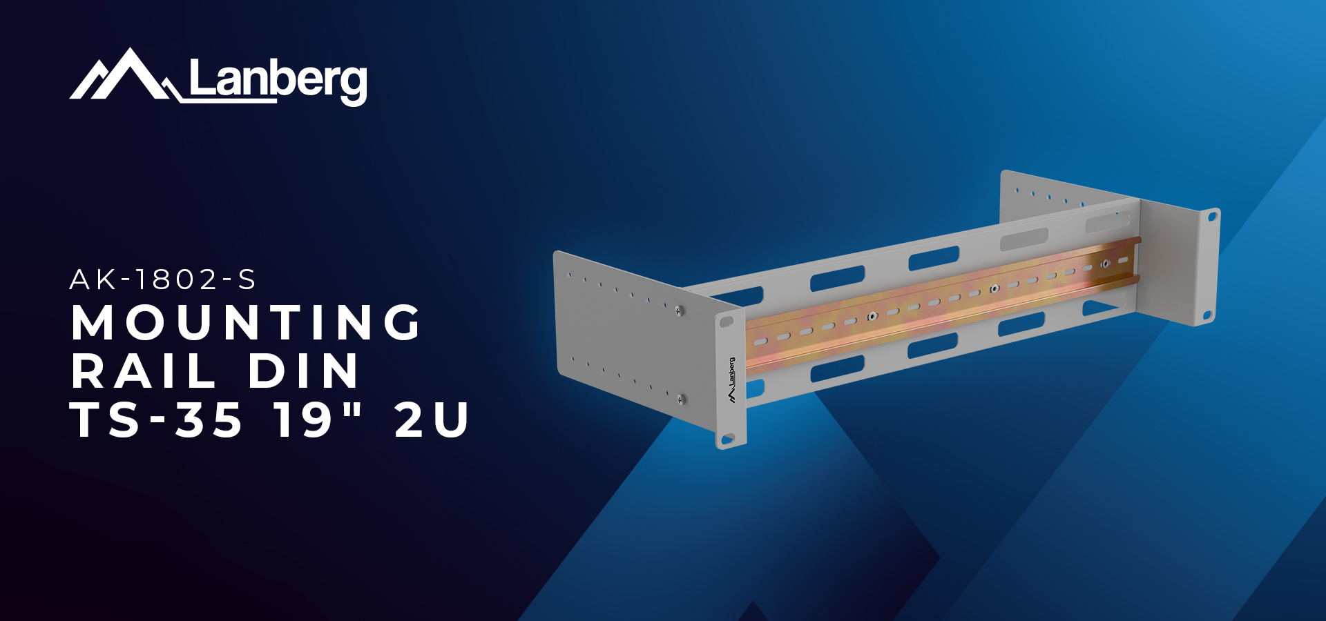 Metal mounting rail designed for equipment installation in a rack system.
