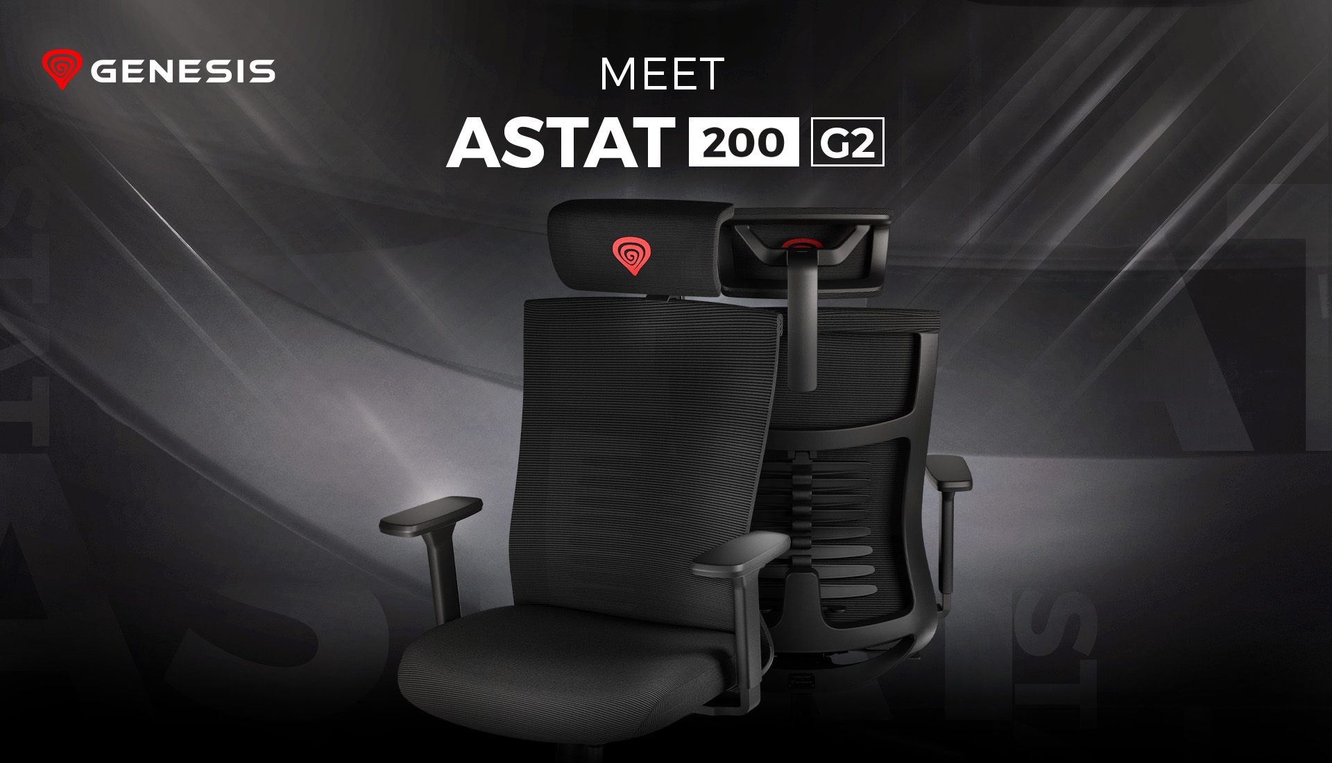 Genesis Ergonomiška žaidimų kėdė Astat 200 G2, Juoda aprašymas - Prekės nuotrauka