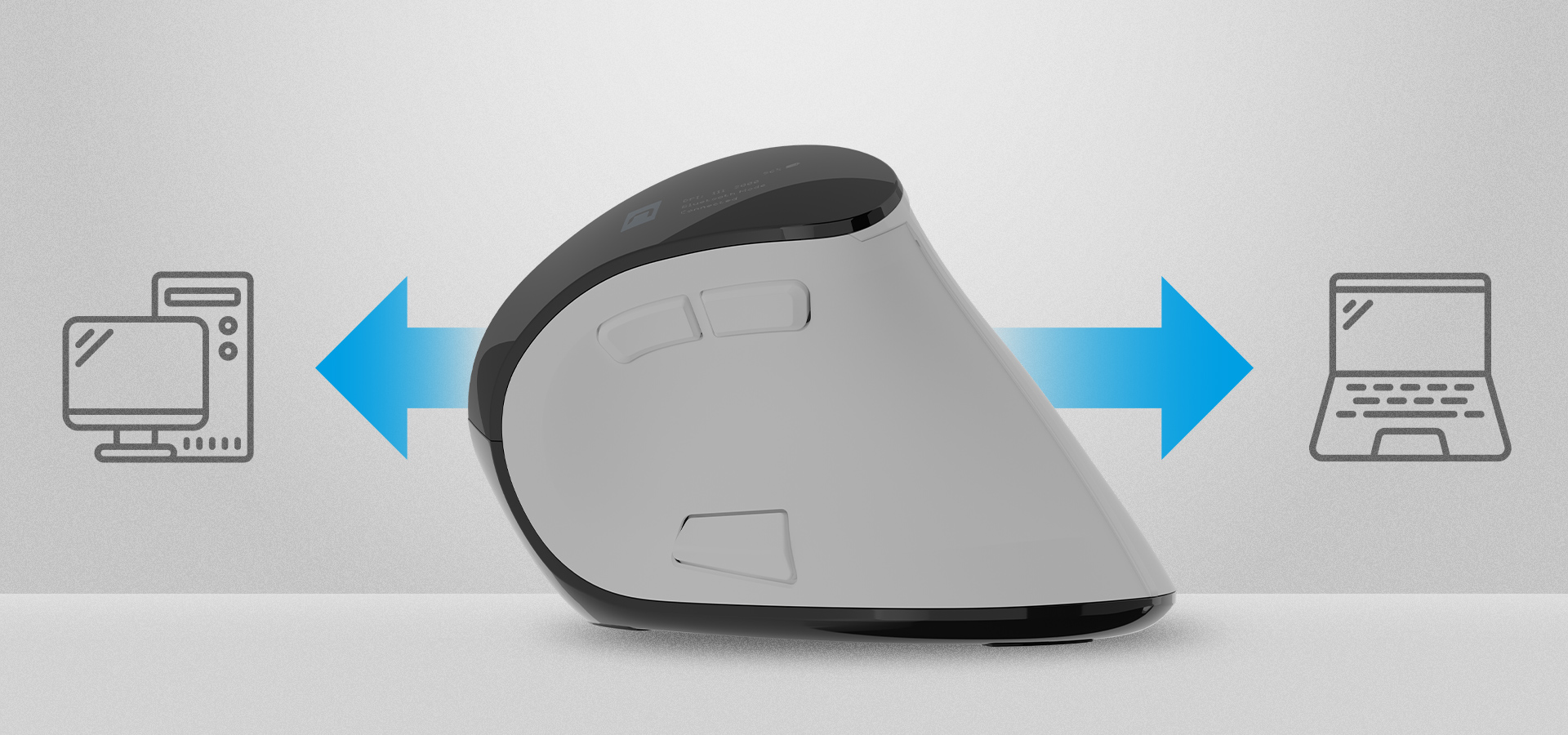 Ergonomiczna mysz zaprojektowana do wygodnego używania z komputerami i laptopami.