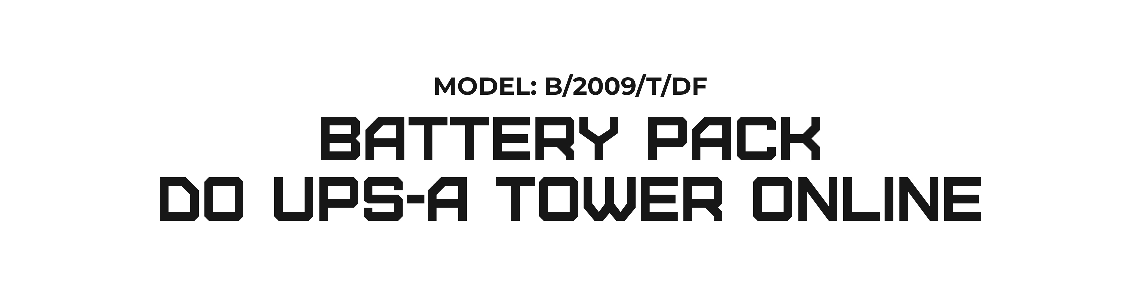 Zestaw baterii z numerem modelu i instrukcjami do użycia online z wieżą.