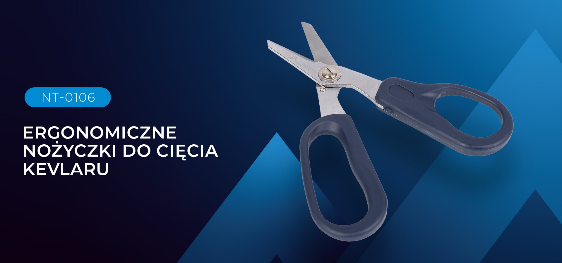 Nożyczki z ergonomicznymi uchwytami zaprojektowane do cięcia specjalnych materiałów.