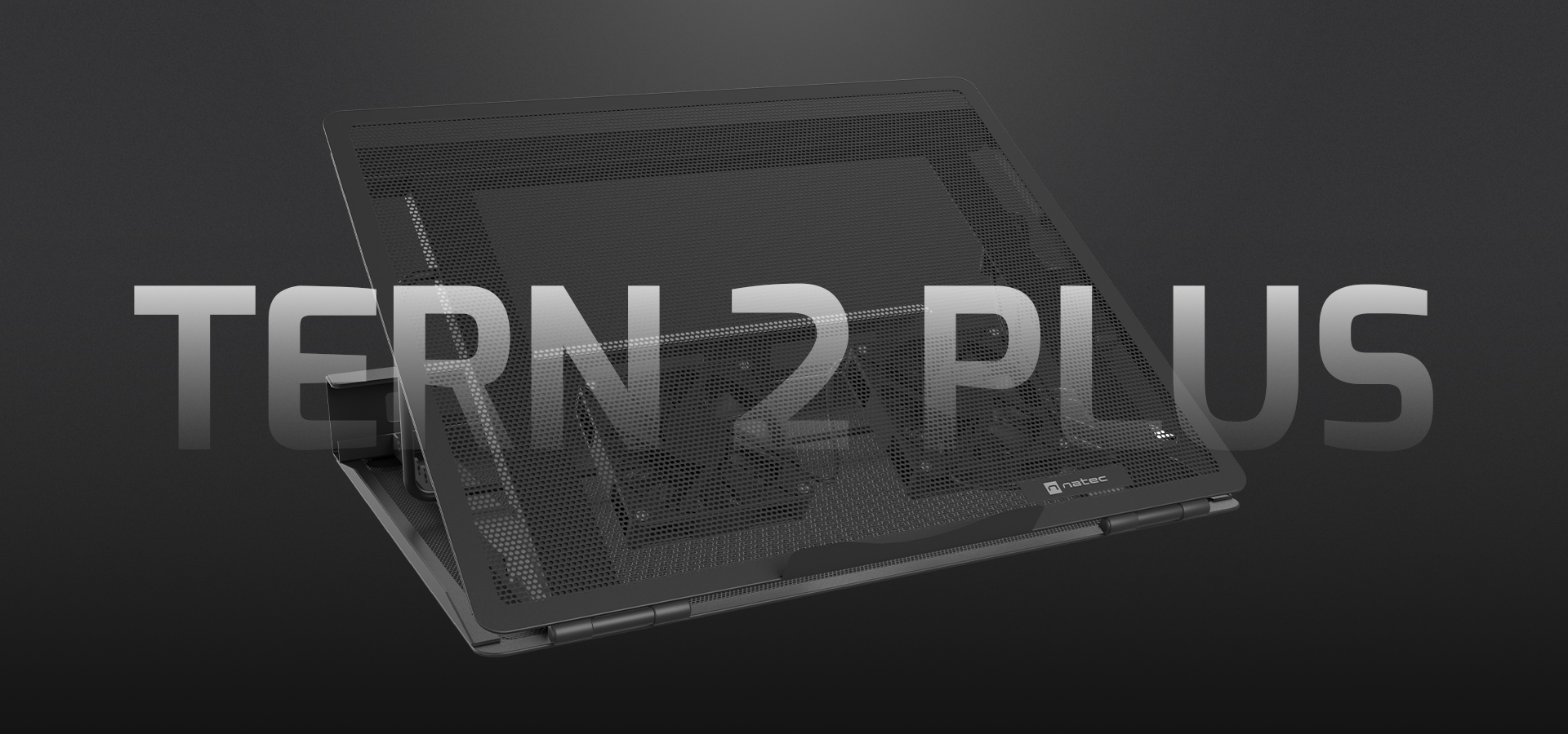 Cooling pad for laptops, Natec Tern 2 Plus, compatible with 12.1-17.3" devices, featuring two cooling fans