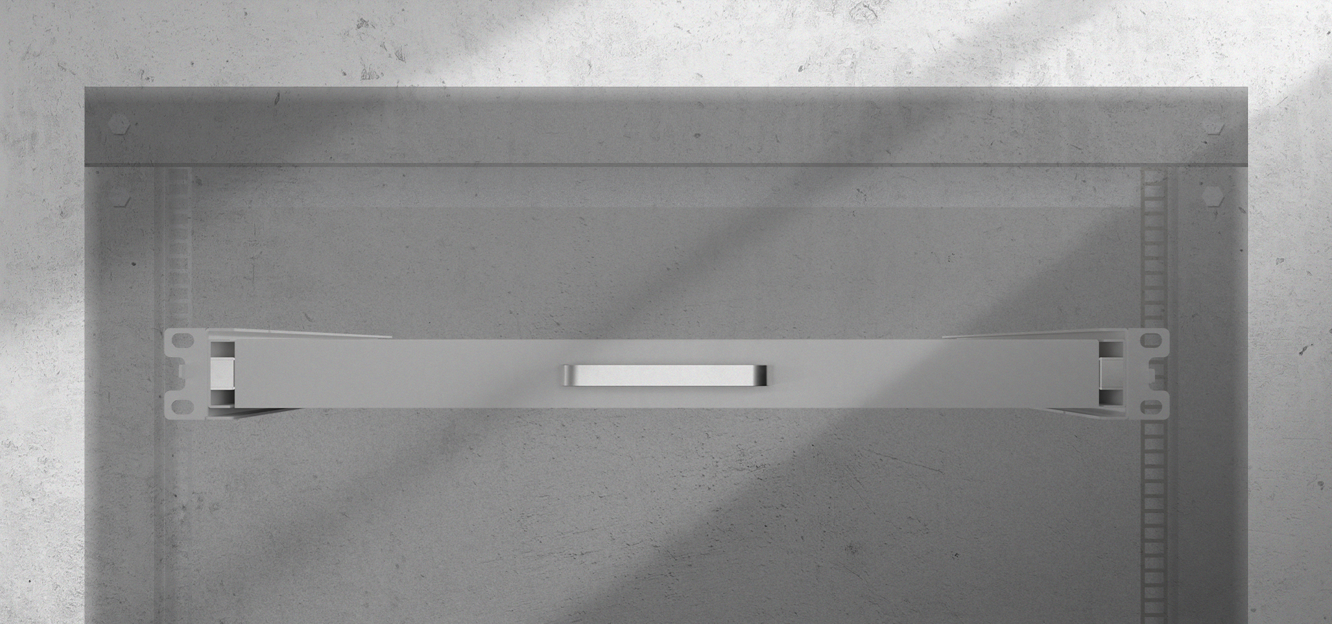 Wysuwana półka do szafy rack 19", szara 500 mm, rozmiar 1U, nośność do 35 kg z 4-punktowym mocowaniem