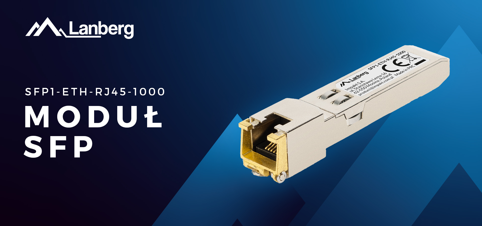 Moduł sieciowy z złączem Ethernet i kompaktową konstrukcją do łączenia.