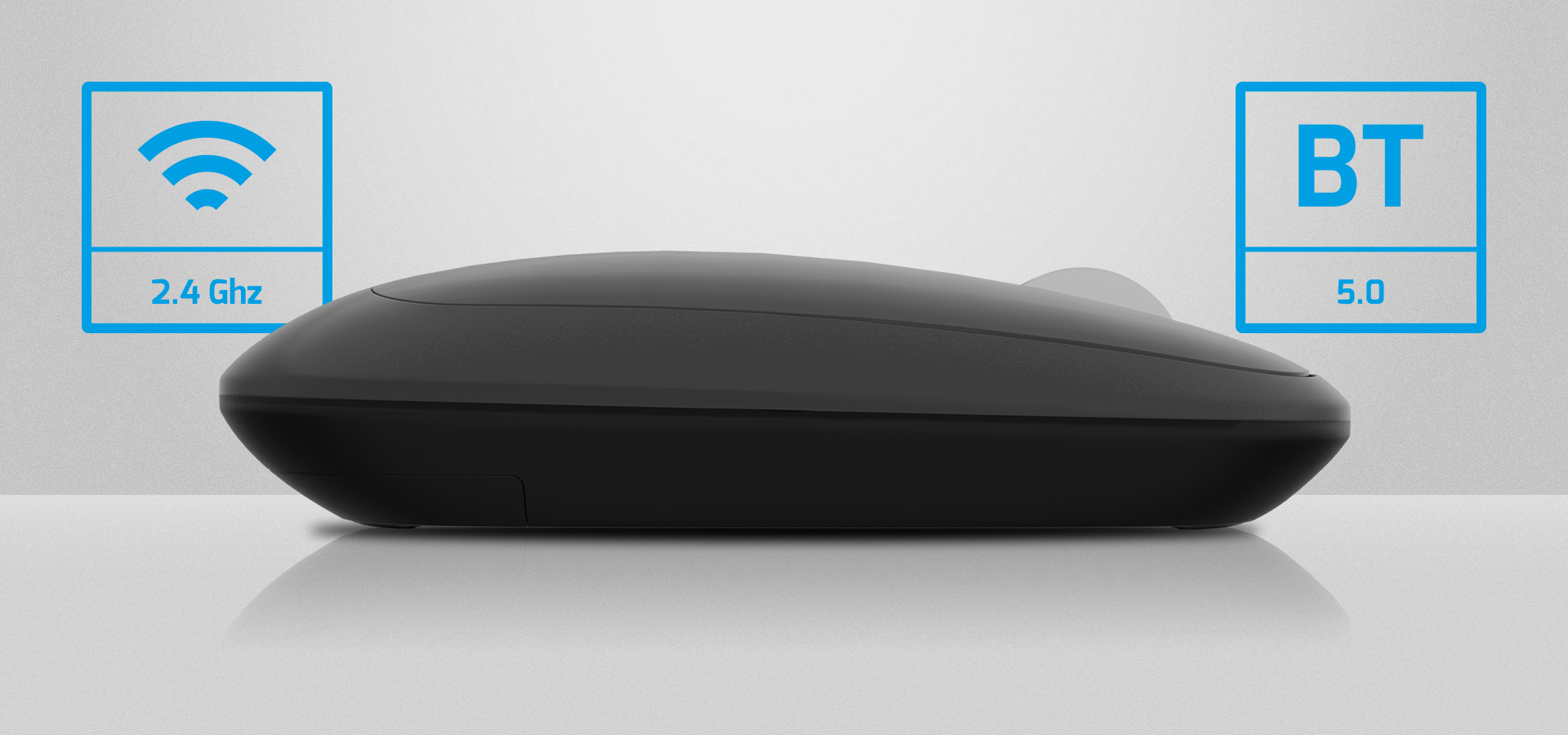 Bezprzewodowa mysz z cichym kliknięciem, regulowaną czułością i eleganckim szarym designem